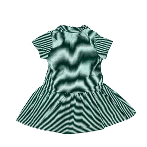 NWT Itsy Bitsy 12M Football Polo Dress in Green Stripes - Picture 2 of 3